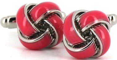 Botões de Punho Laços Rosa Escuro