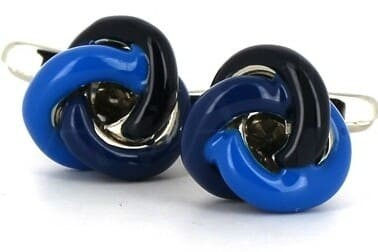 Botões de punho Laços Tricolor Azul e Preto