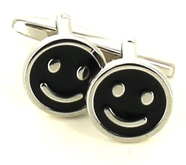 Botões de punho Sorriso Preto