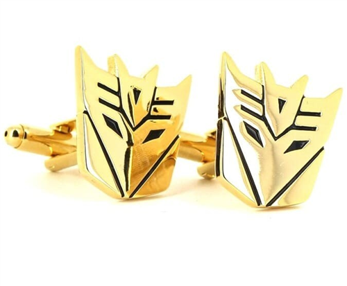 Botões de punho Transformers Decepticons Dourados