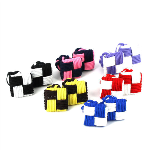 PACK DE 6 BOTÕES DE PUNHO PASAMANARIA QUADRADOS BICOLOR