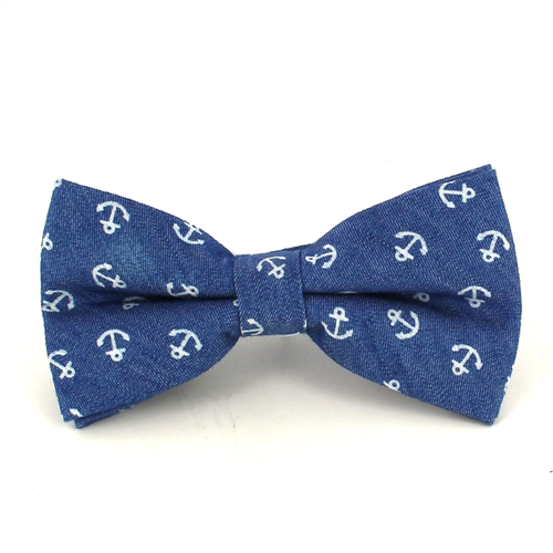 Laço Âncoras Pequenas Denim Claro