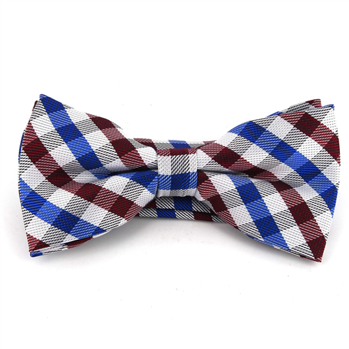 Laço Xadrez Branco, Azul e Vermelho