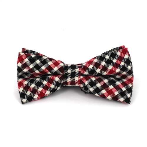 Laço Xadrez Branco, Vermelho e Preto