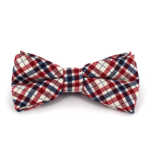 Laço Xadrez Branco, Vermelho e Preto