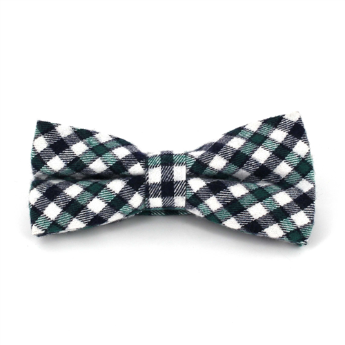 Laço Xadrez Branco, Verde e Preto