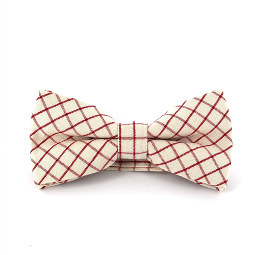 Laço Xadrez Branco e Vermelho