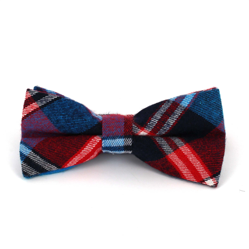 Laço Xadrez Escocês Azul e Vermelho