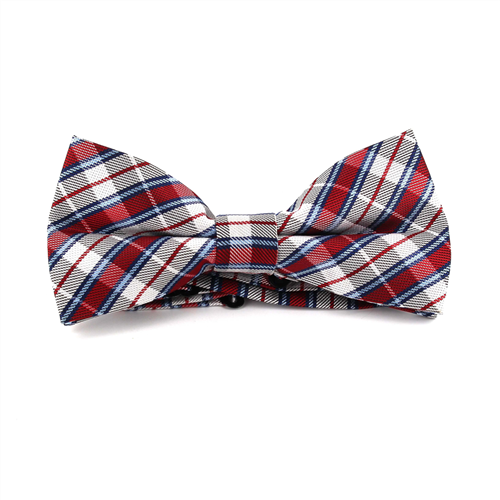 Laço Xadrez Escocês Vermelho e Branco