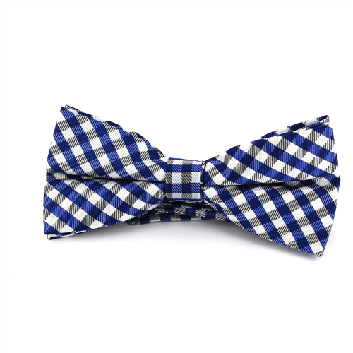 Laço Xadrez Vichy Azul e Branco