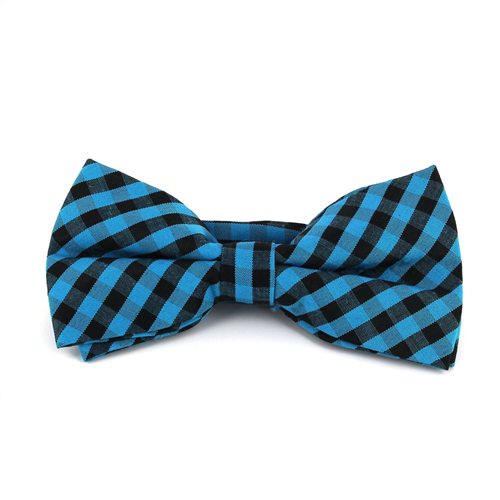 Laço Xadrez Vichy Azul e Preto