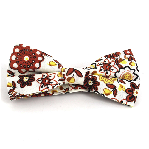 Laço Flores Branco e Castanho