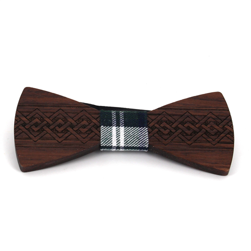 Laço Madeira Gravado Entrelaçado