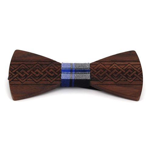 Laço Madeira Gravado Entrelaçado