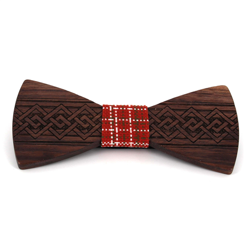 Laço Madeira Gravado Entrelaçado