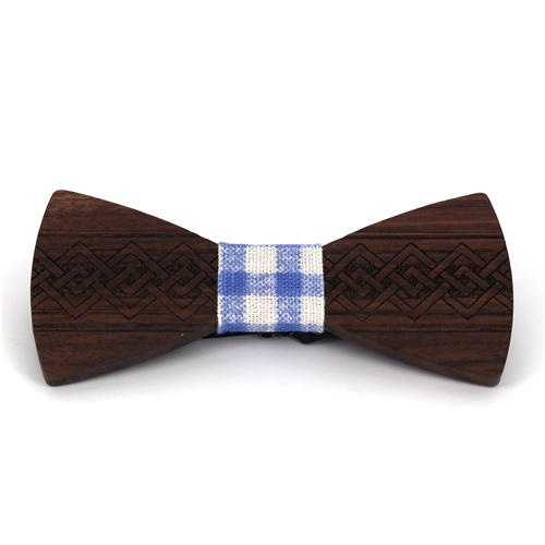 Laço Madeira Gravado Entrelaçado