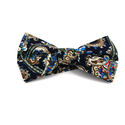 Laço Paisley Azul Escuro