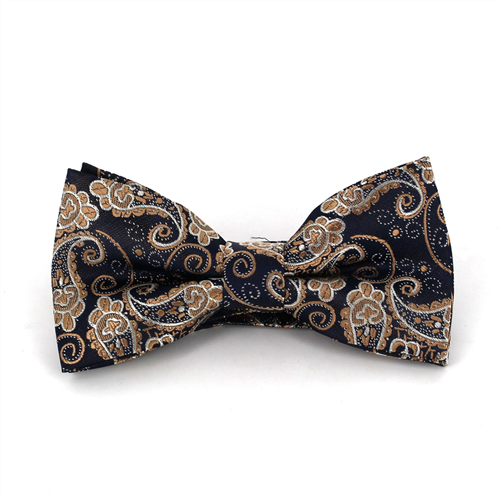 Laço Paisley Azul e Dourado