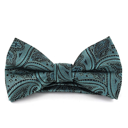 Laço Paisley Esmeralda e Preto