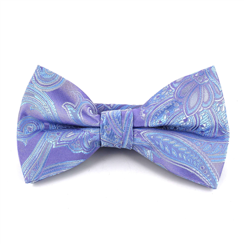 Laço Paisley Lilás e Celeste