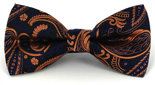 Laço Paisley Preto, Azul e Laranja