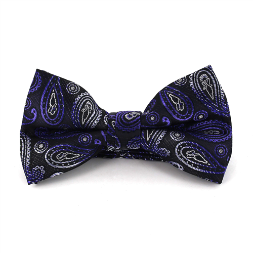 Laço Paisley Preto e Roxo