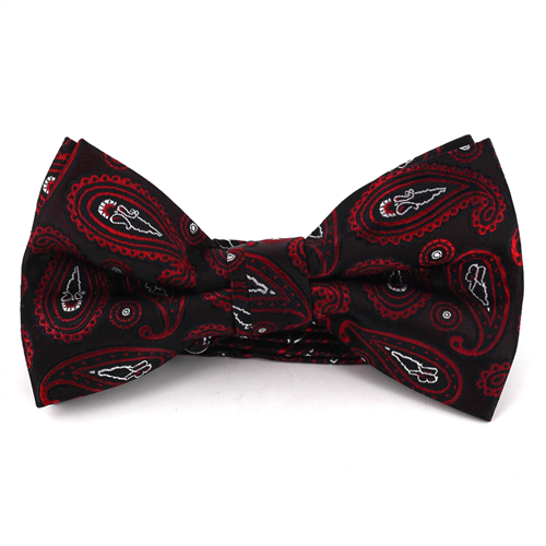 Laço Paisley Preto e Vermelho