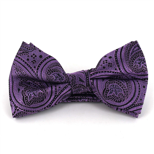 Laço Paisley Roxo e Preto