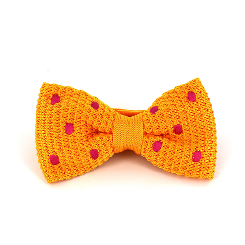 Laço Ponto Amarelo Lunares Magenta