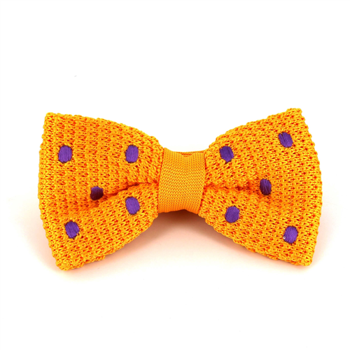 Laço Ponto Amarelo Lunares Roxos