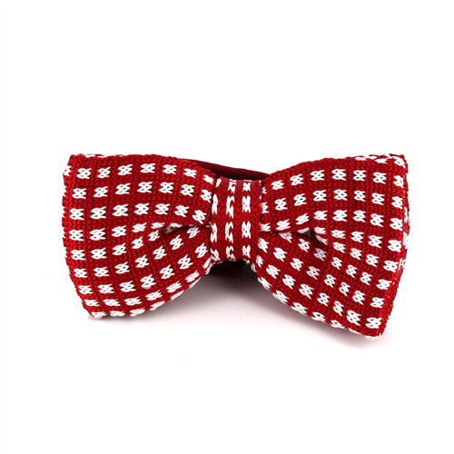 Laço Ponto Quadriculado Vermelho e Branco