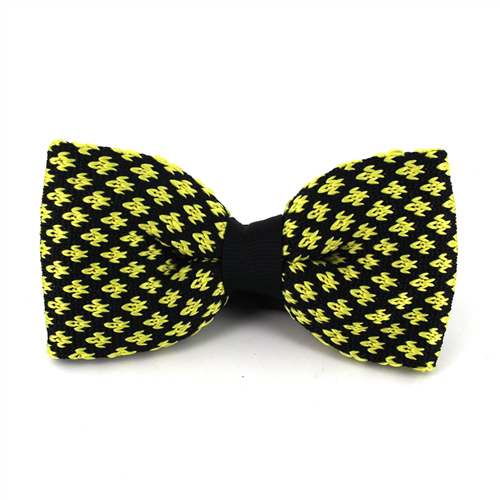 Laço Ponto Flor de Lis Preto e Amarelo