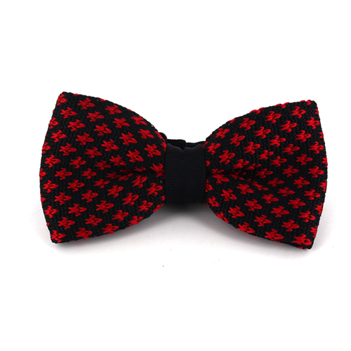 Laço Ponto Flor de Lis Preto e Vermelho