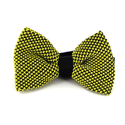 Laço Ponto Malha Preto e Amarelo