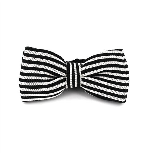 Laço Ponto Riscas Preto e Branco