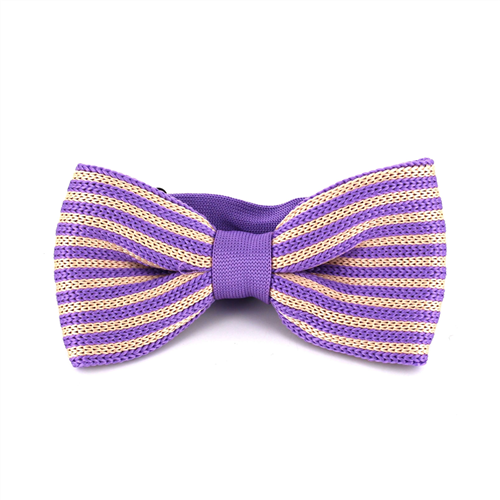 Laço Ponto Riscas Roxo e Bege