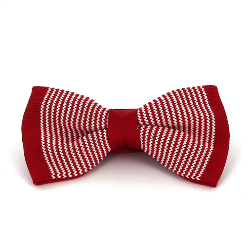 Laço Ponto Riscas Vermelho e Branco