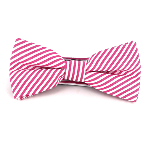 Laço Riscas Finas Magenta e Branca