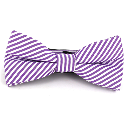 Laço Riscas Finas Roxo e Branco