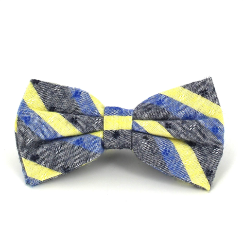 Laço Riscas Cinza, Azul e Amarelo
