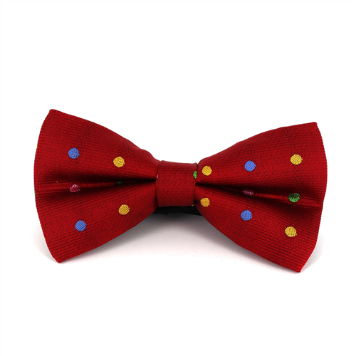 Laço Vermelho Lunares Multicoloridos
