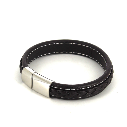 Pulseira Corda Couro Castanho Escuro I