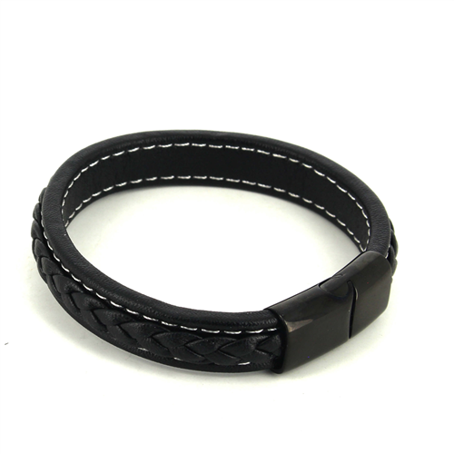 Pulseira Corda Couro Preto II
