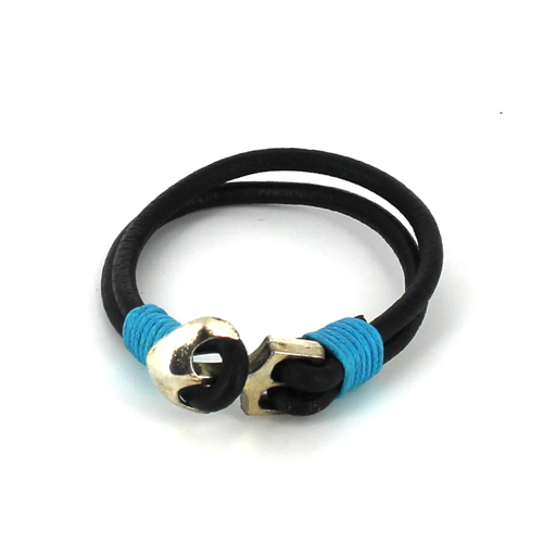 Pulseira de Couro com Âncora
