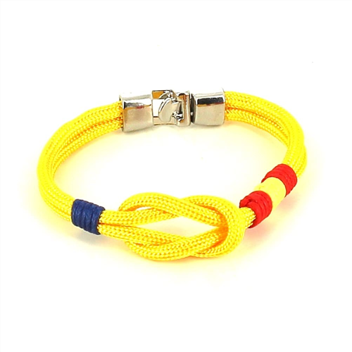 Pulseira Nó Amarelo com Bandeira de Espanha