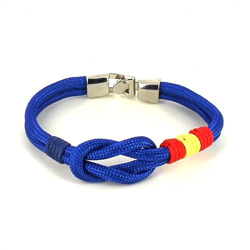 Pulseira Nó Azul com Bandeira de Espanha