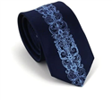 Gravata Estreita com Padrão Vertical Azul