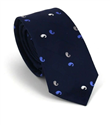 Gravata Estreita Paisley Azul Escuro