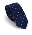 Gravata Estreita Perritos Azul Marinho e Branca