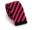 Gravata Ponto Riscas Diagonais Preta e Rosa